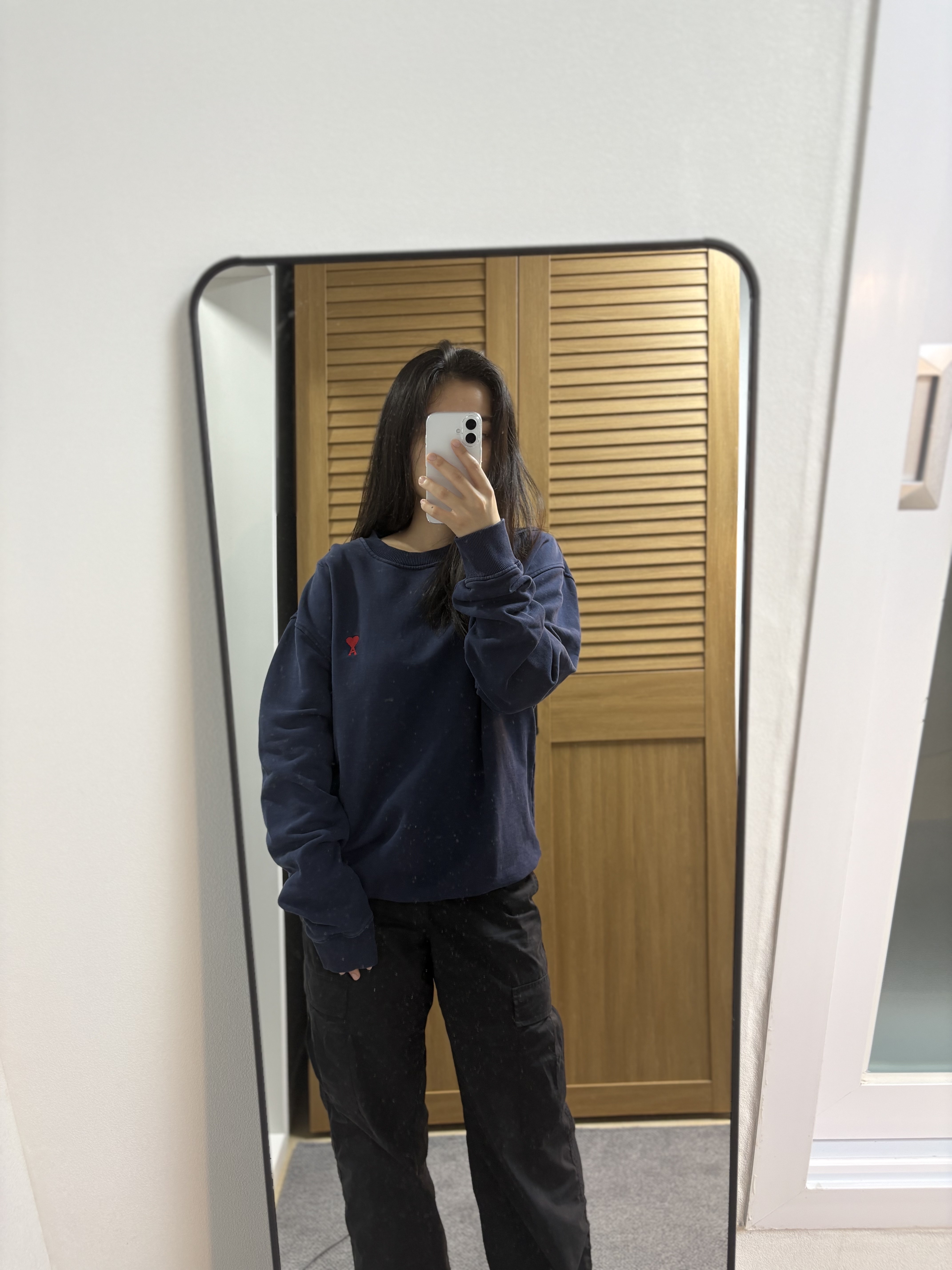 AMI de Coeur Sweatshirt Navy Marine - 21SS 착용 스타일 - 7
