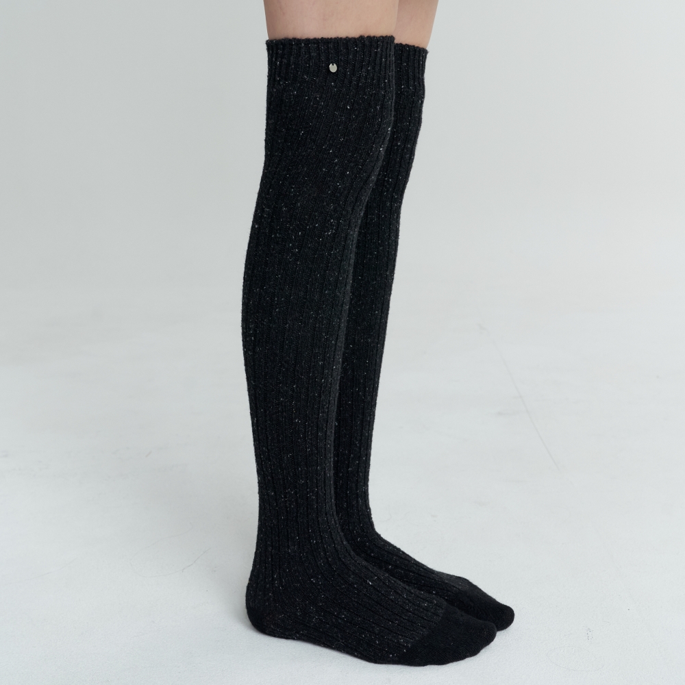 러브미몬스터 리브드 울 오버니 삭스 블랙(lovememonster Ribbed Wool Over Knee Socks Black) - 2