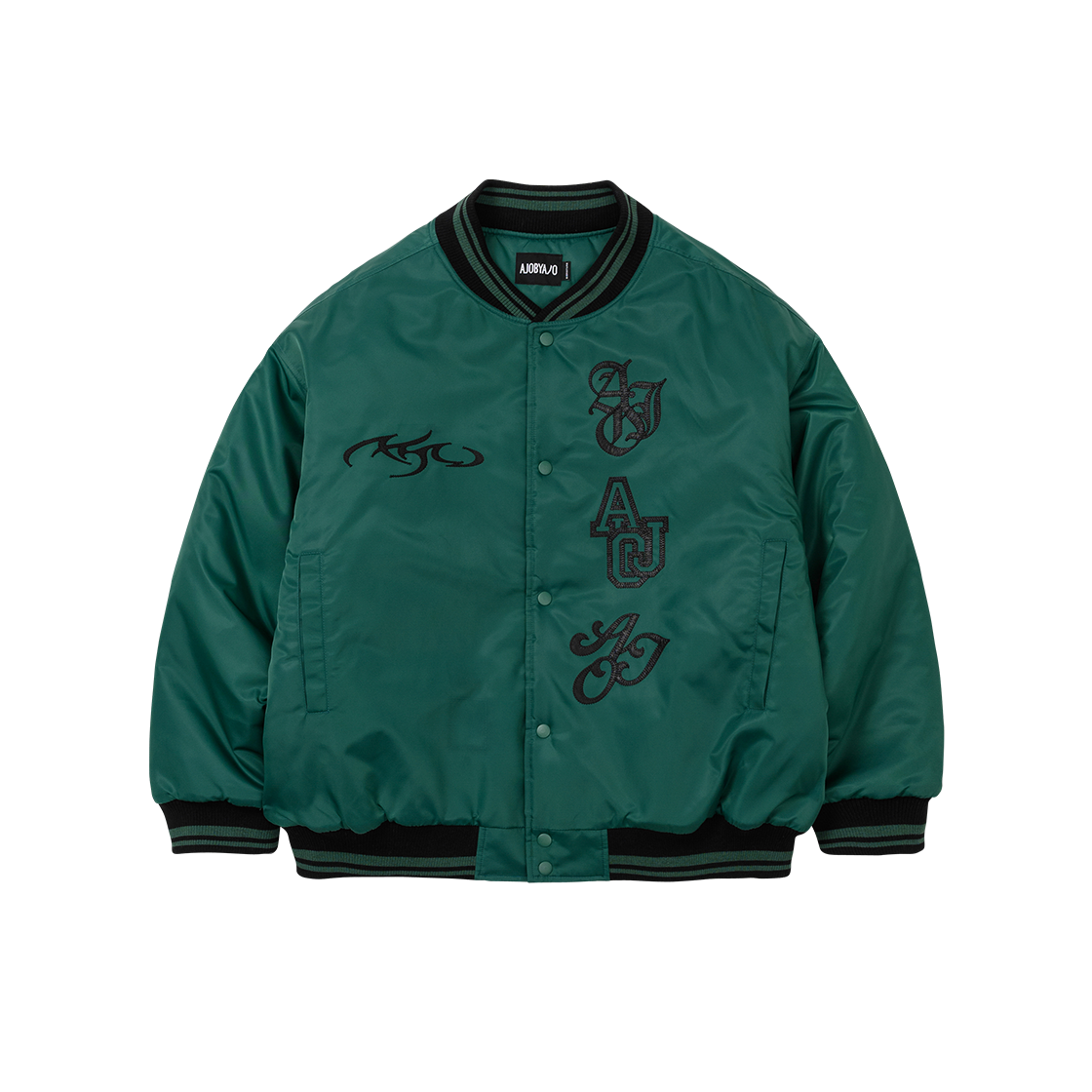 AJ234OT007GN AJOBYAJO Nylon Baseball Jacket Green