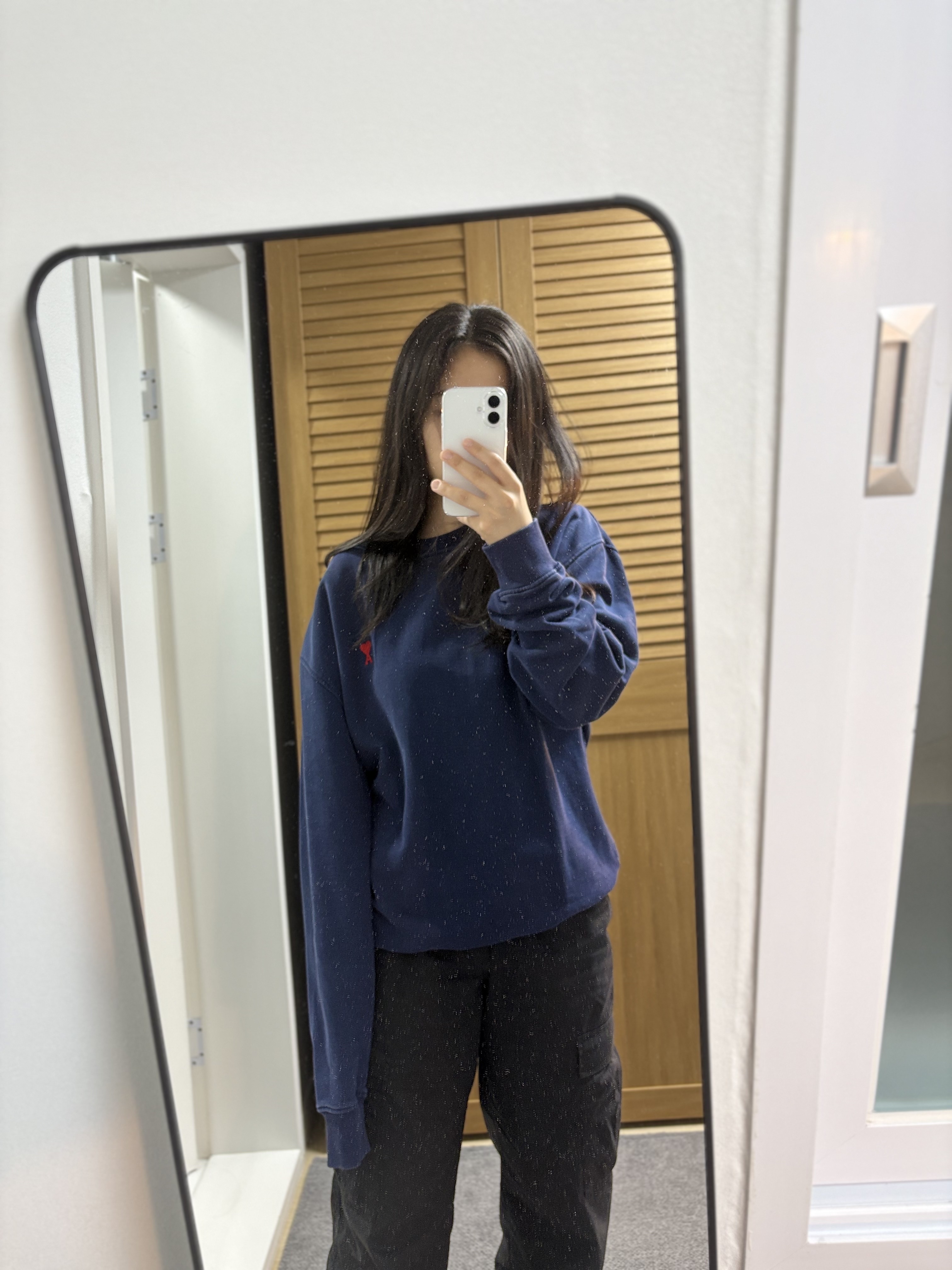 AMI de Coeur Sweatshirt Navy Marine - 21SS 착용 스타일 - 4