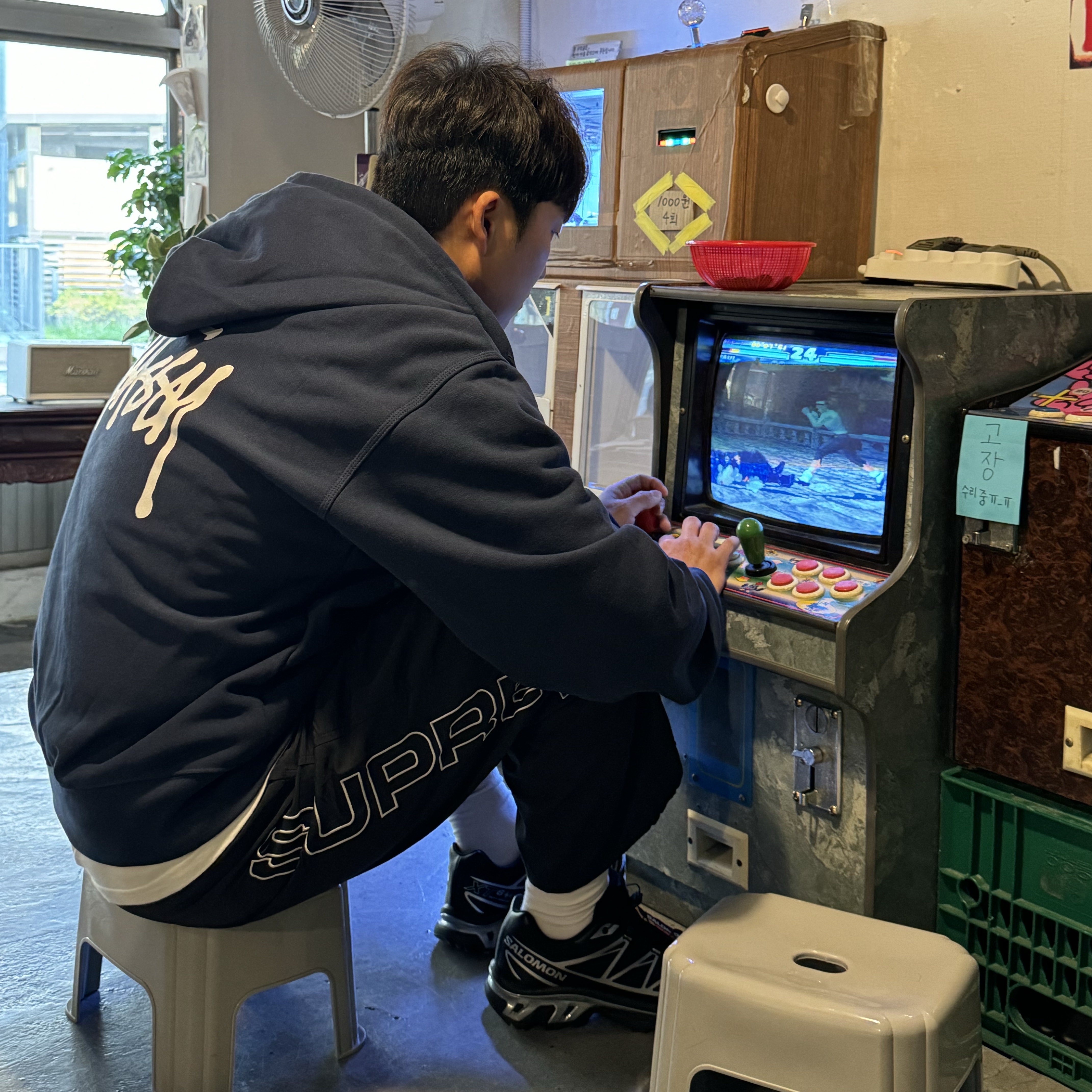 Stussy Basic Stussy Zip Hoodie Navy 2024, 2025, Salomon XT-6 GTX Black Silver 착용 스타일