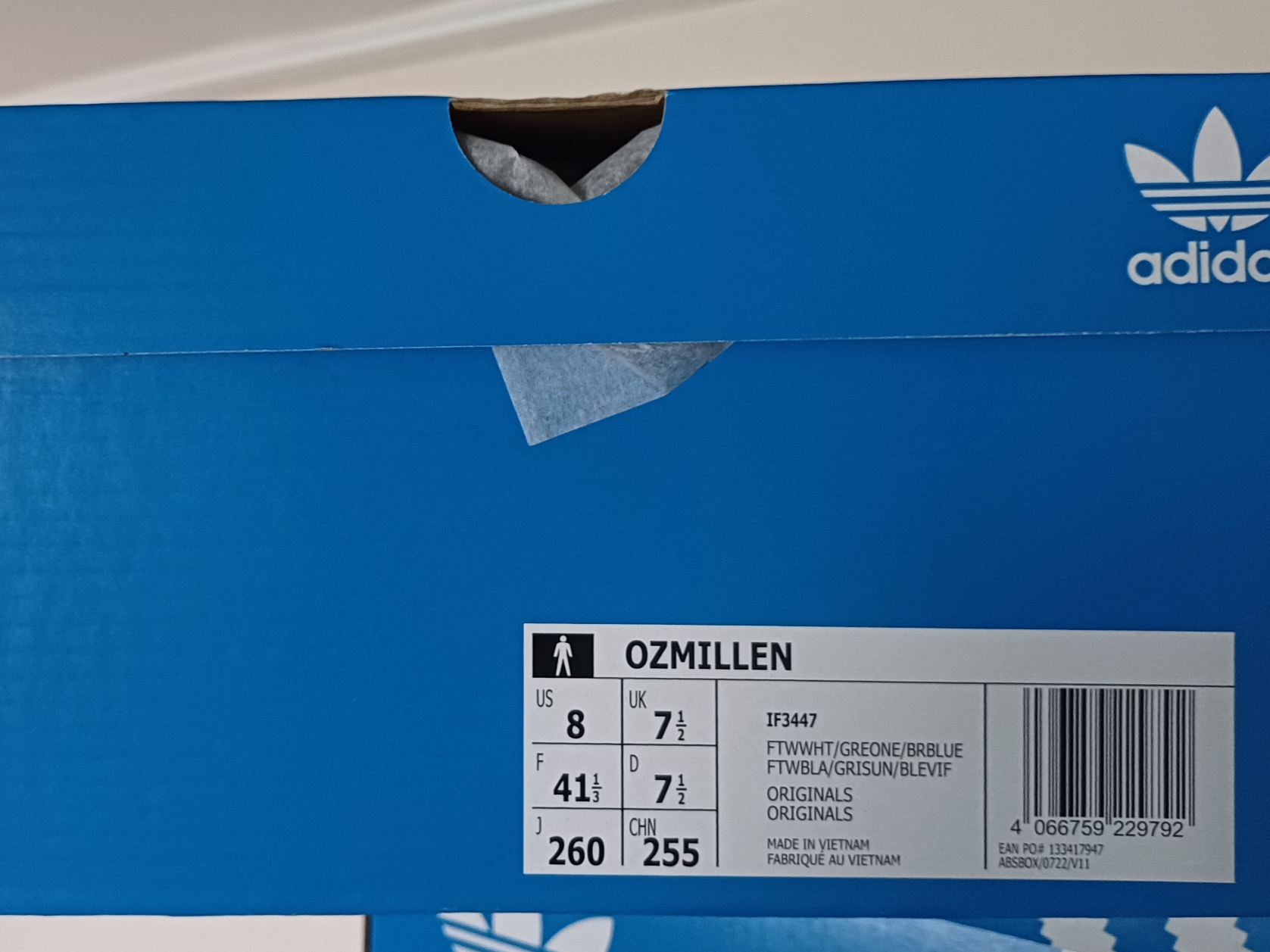 Adidas Ozmillen Cloud White Grey One 착용 스타일 - 2