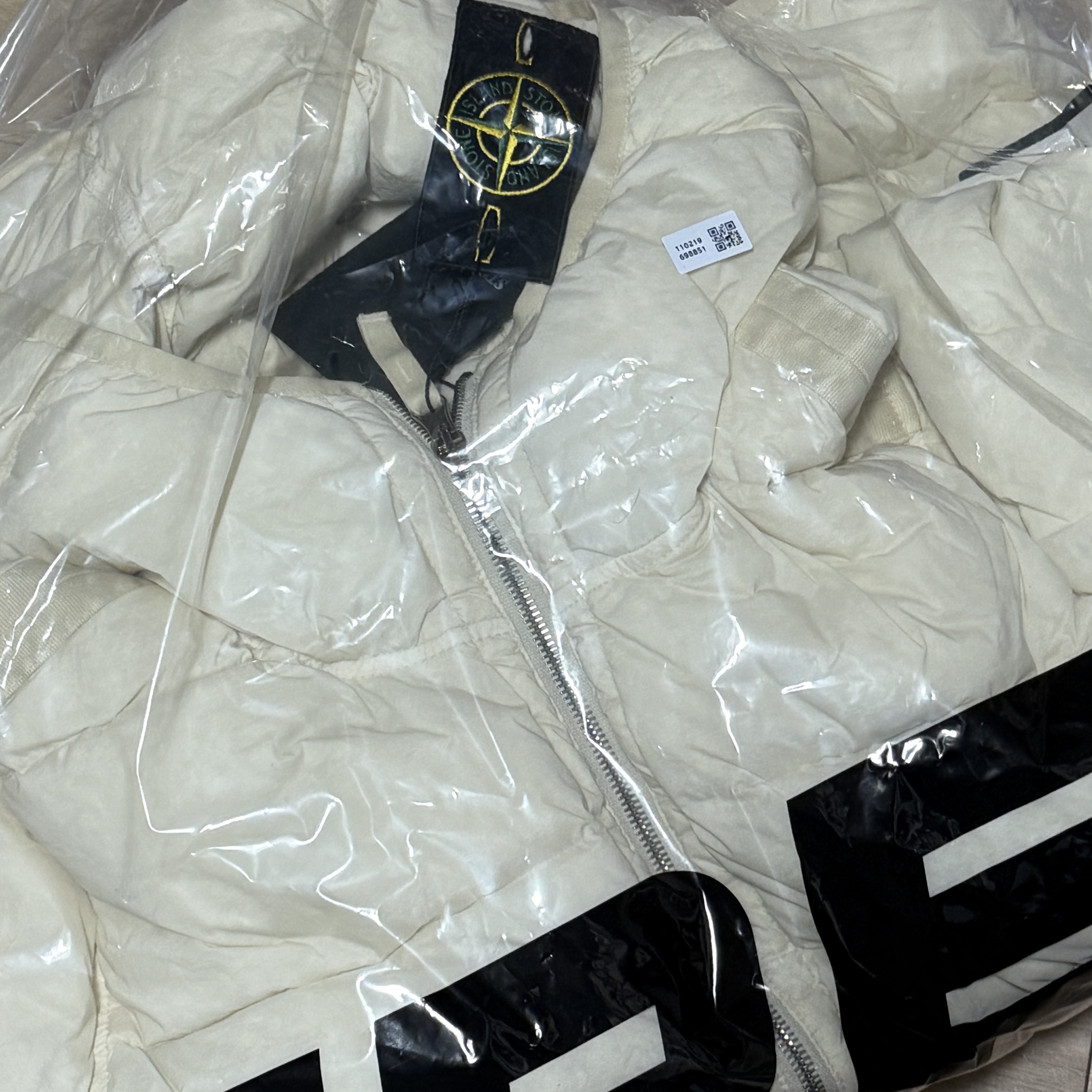 Stone Island 43728 Seamless Tunnel Nylon Down-TC Jacket Stucco - 23FW 착용 스타일