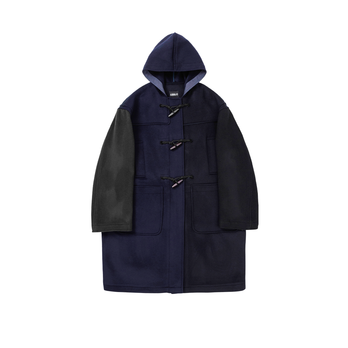 AJ234OT008NV AJOBYAJO Oversized Wool Mixed Duffle Coat Navy
