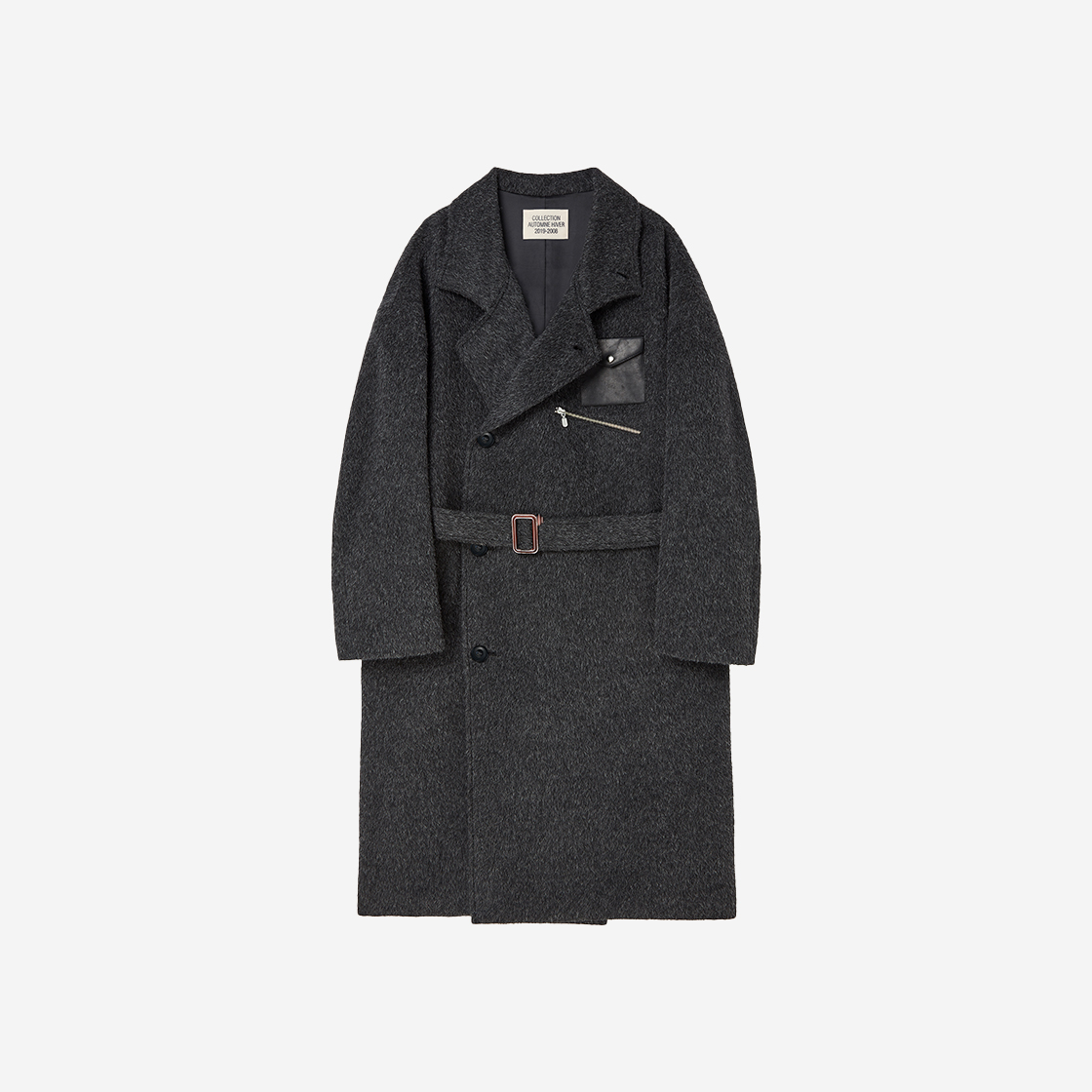 NV24WICT01GR N ARCHIVE Archive Edition Leather Patch Logo Coat Gray