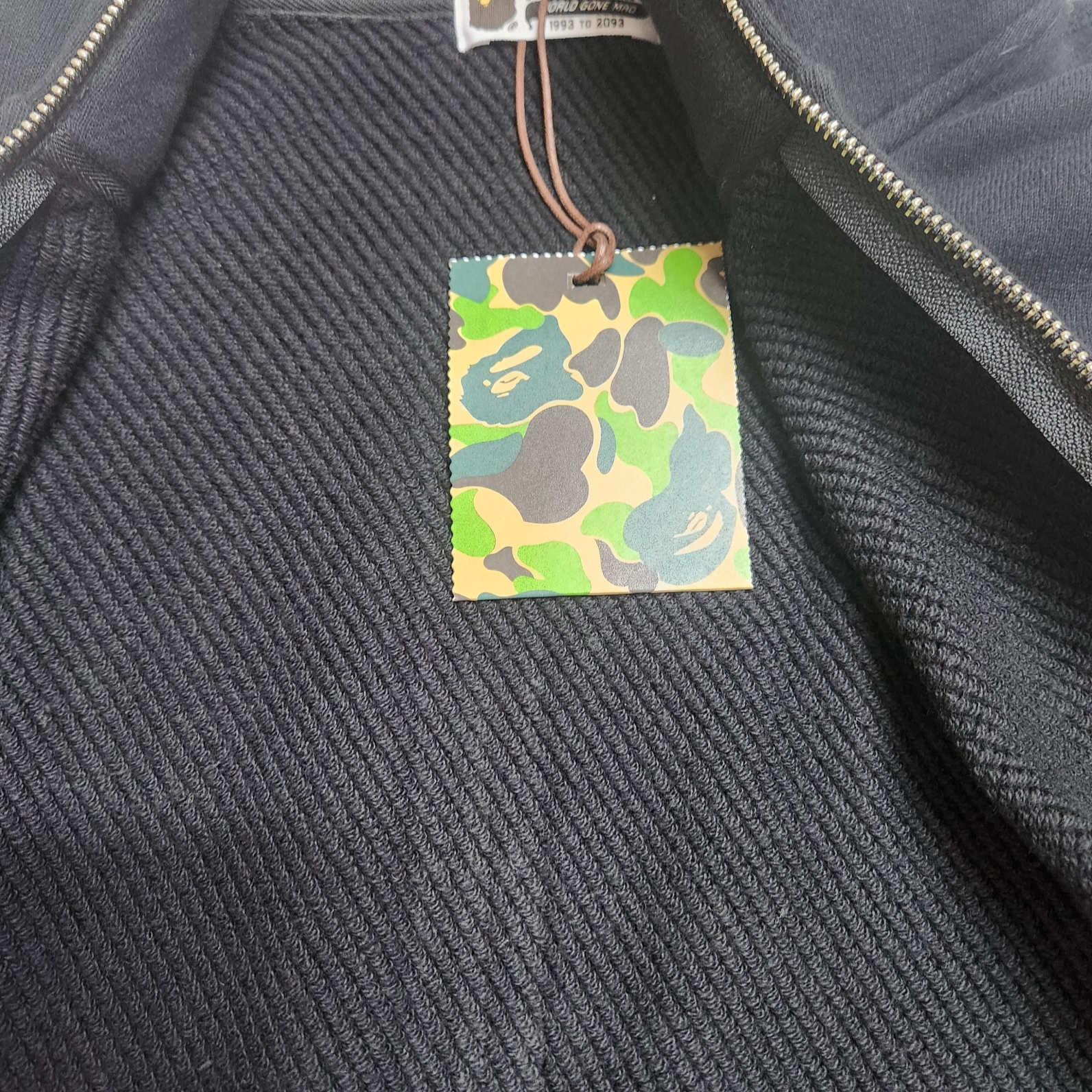 BAPE A Bathing Ape One Point Full Zip Hoodie Black 착용 스타일