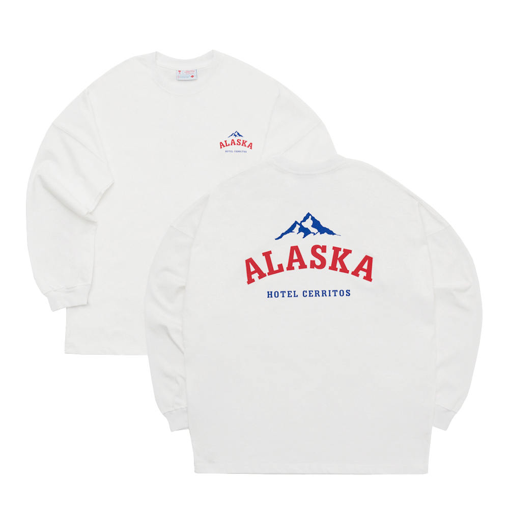 CALTL042U0_WT Hotel Cerritos Alaska Mini Mountain Long Sleeve T-Shirt White