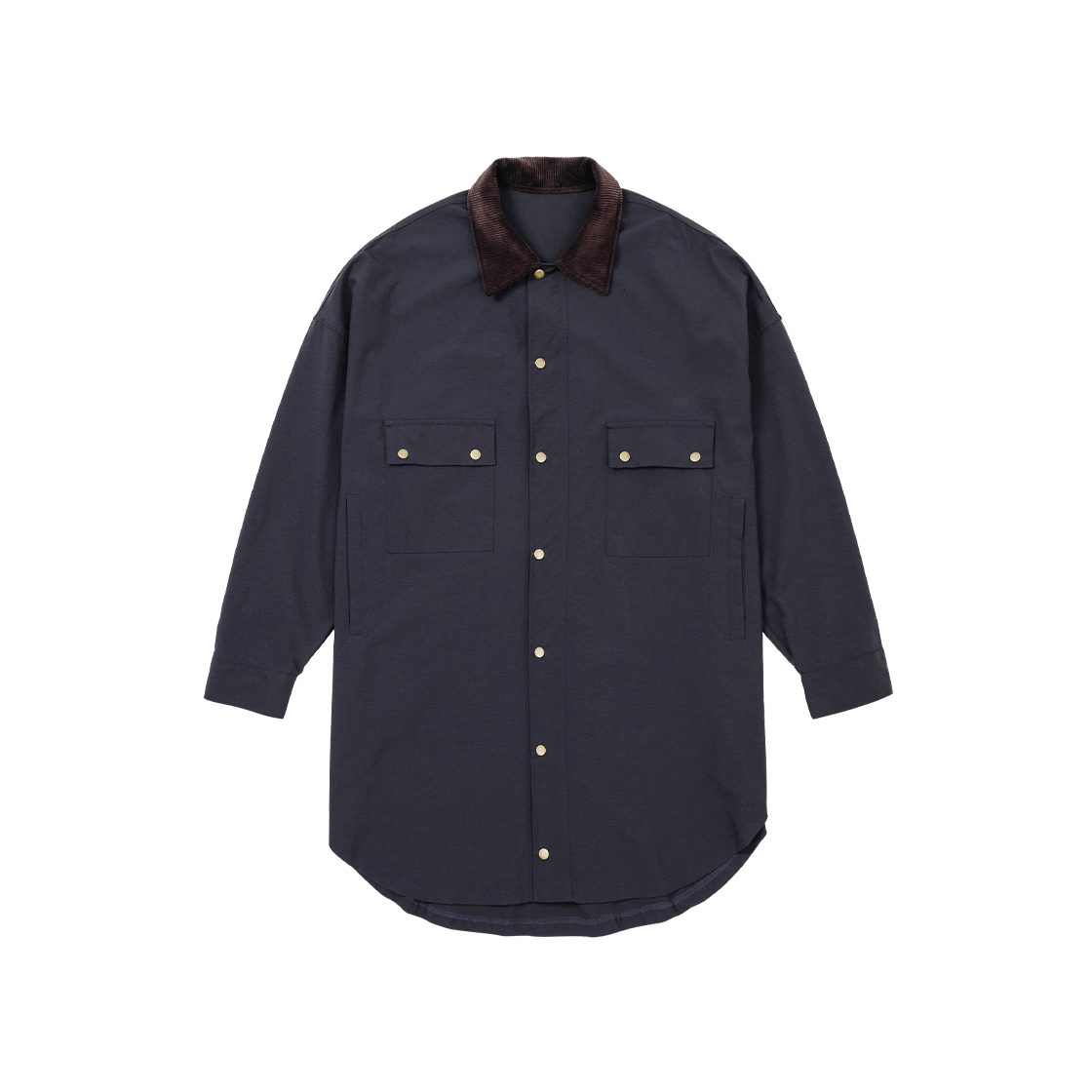 AJ234OT009NV AJOBYAJO Oversized Wax Shirt Jacket Navy