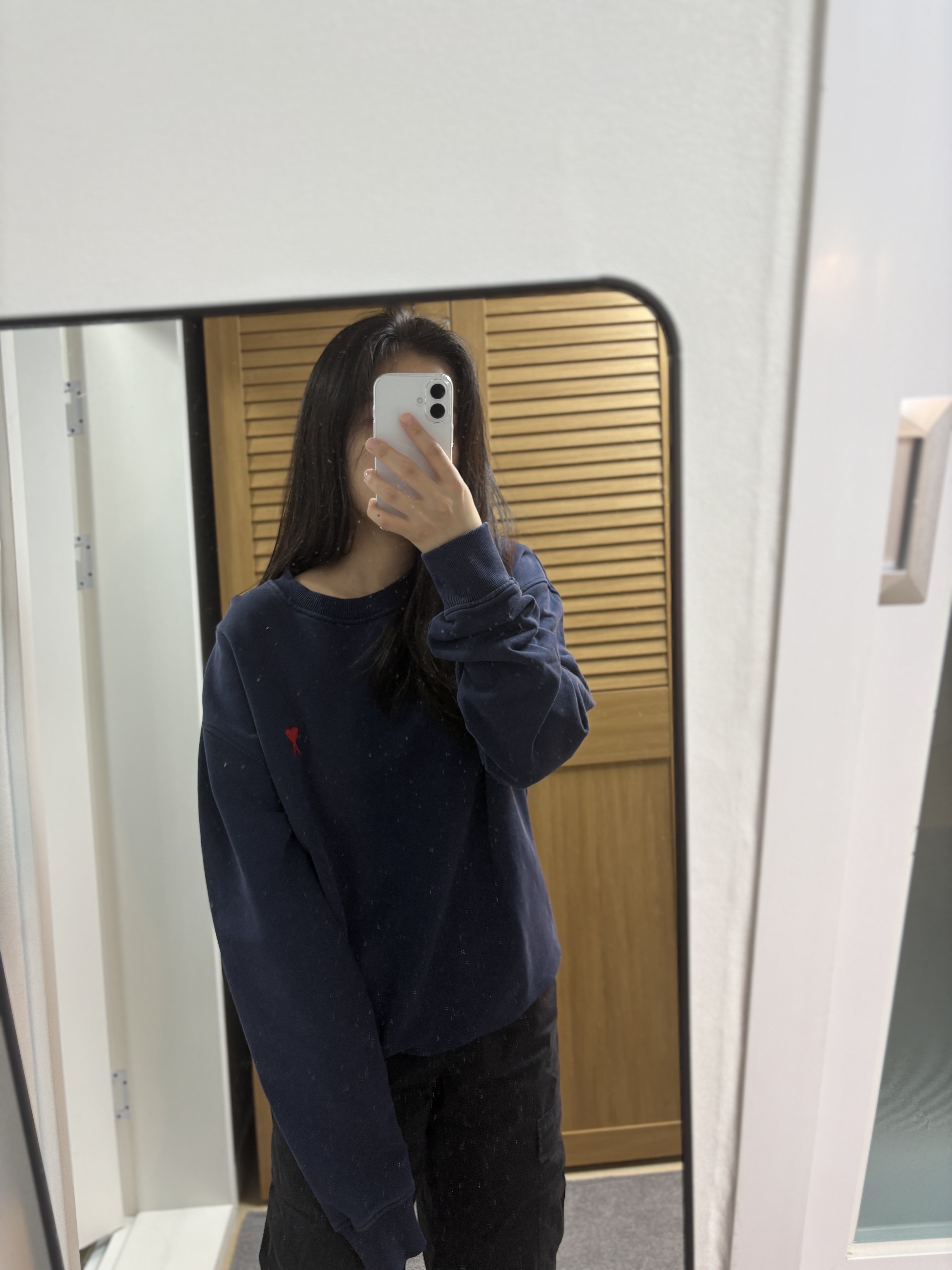 AMI de Coeur Sweatshirt Navy Marine - 21SS 착용 스타일 - 6
