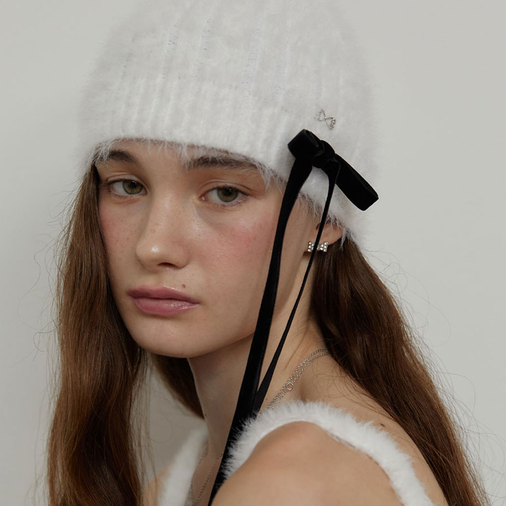 러브미몬스터 프리티 엔젤 리본 비니 화이트(lovememonster Pretty Angel Ribbon Beanie White) - 5