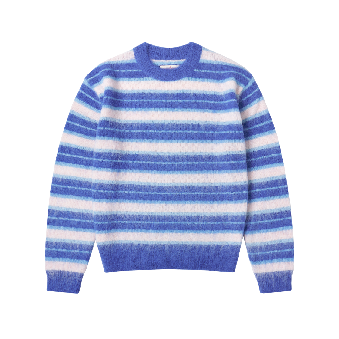 반원 아틀리에 KN4255 헤어리 스트라이프 니트 블루