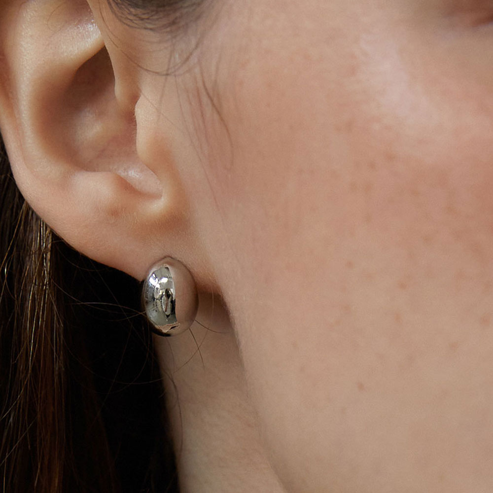 러브미몬스터 미니멀 에그 이어링 실버(lovememonster Minimal Egg Earrings Silver) - 2