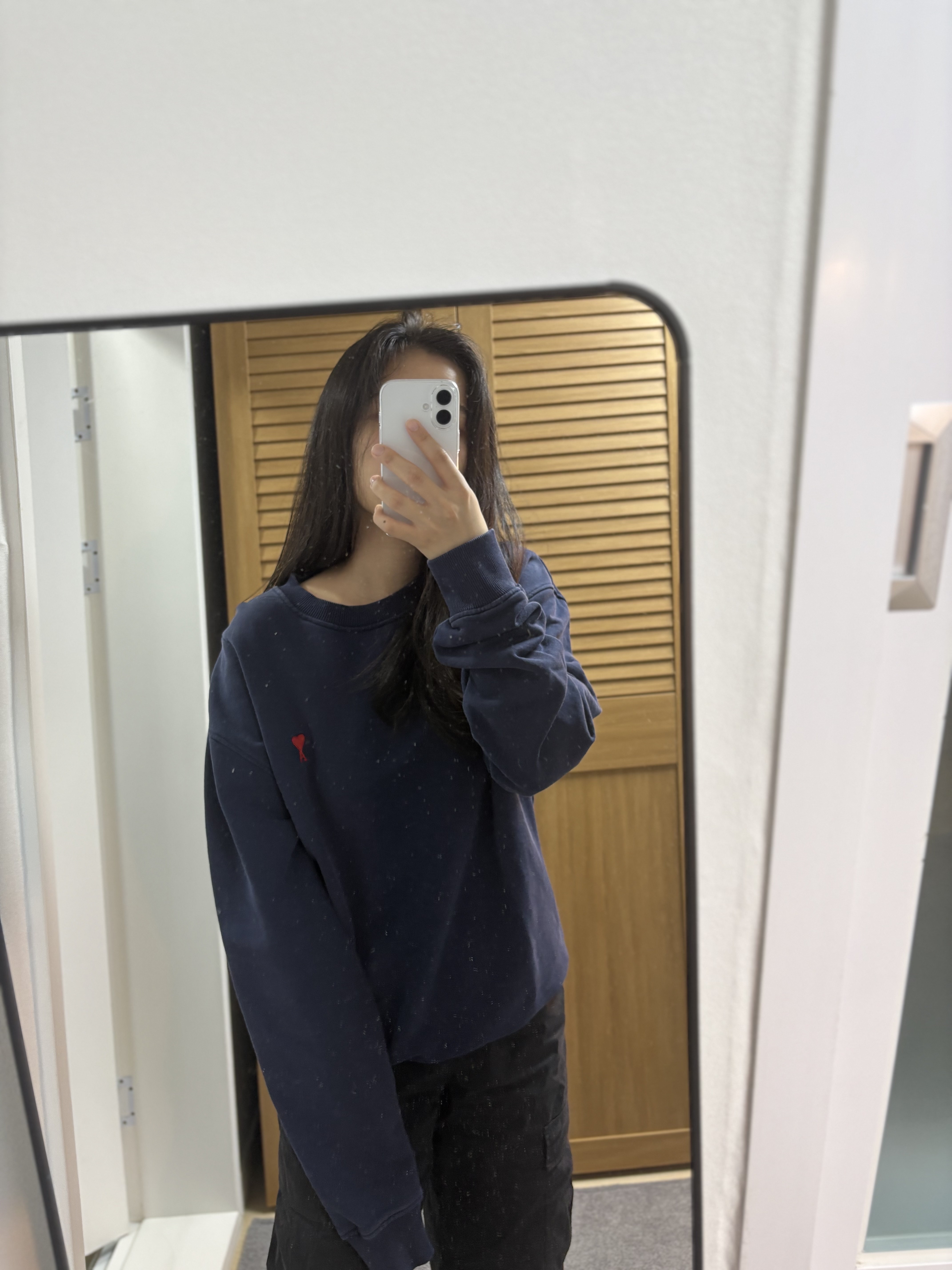 AMI de Coeur Sweatshirt Navy Marine - 21SS 착용 스타일 - 5