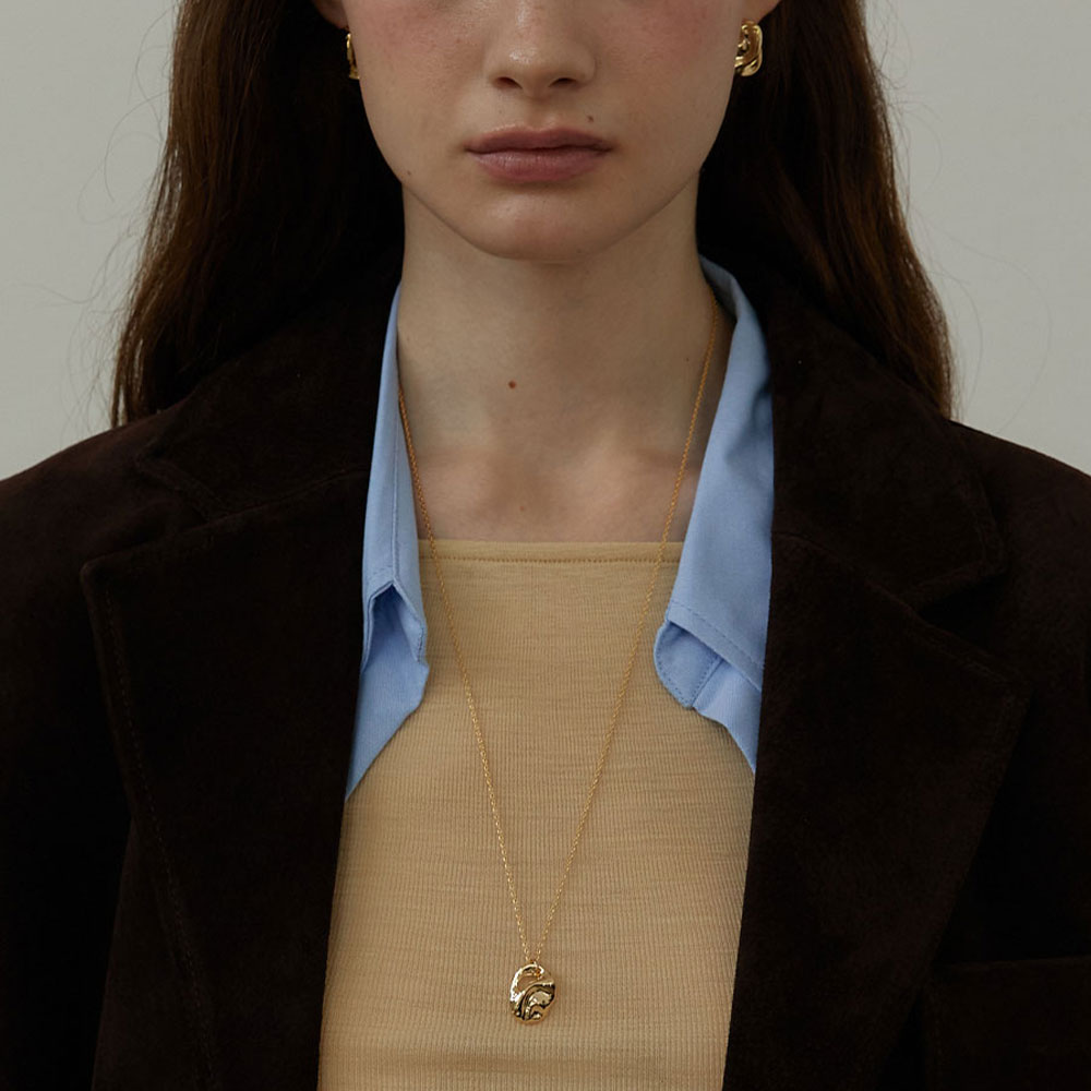 러브미몬스터 오이스터 롱 체인 넥크리스 골드(lovememonster Oyster Long Chain Necklace Gold) - 3