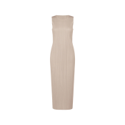 (W) Pleats Please Issey Miyake New Colorful Basics 4 Dress Greige