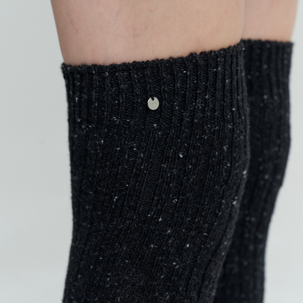 러브미몬스터 리브드 울 오버니 삭스 블랙(lovememonster Ribbed Wool Over Knee Socks Black) - 3