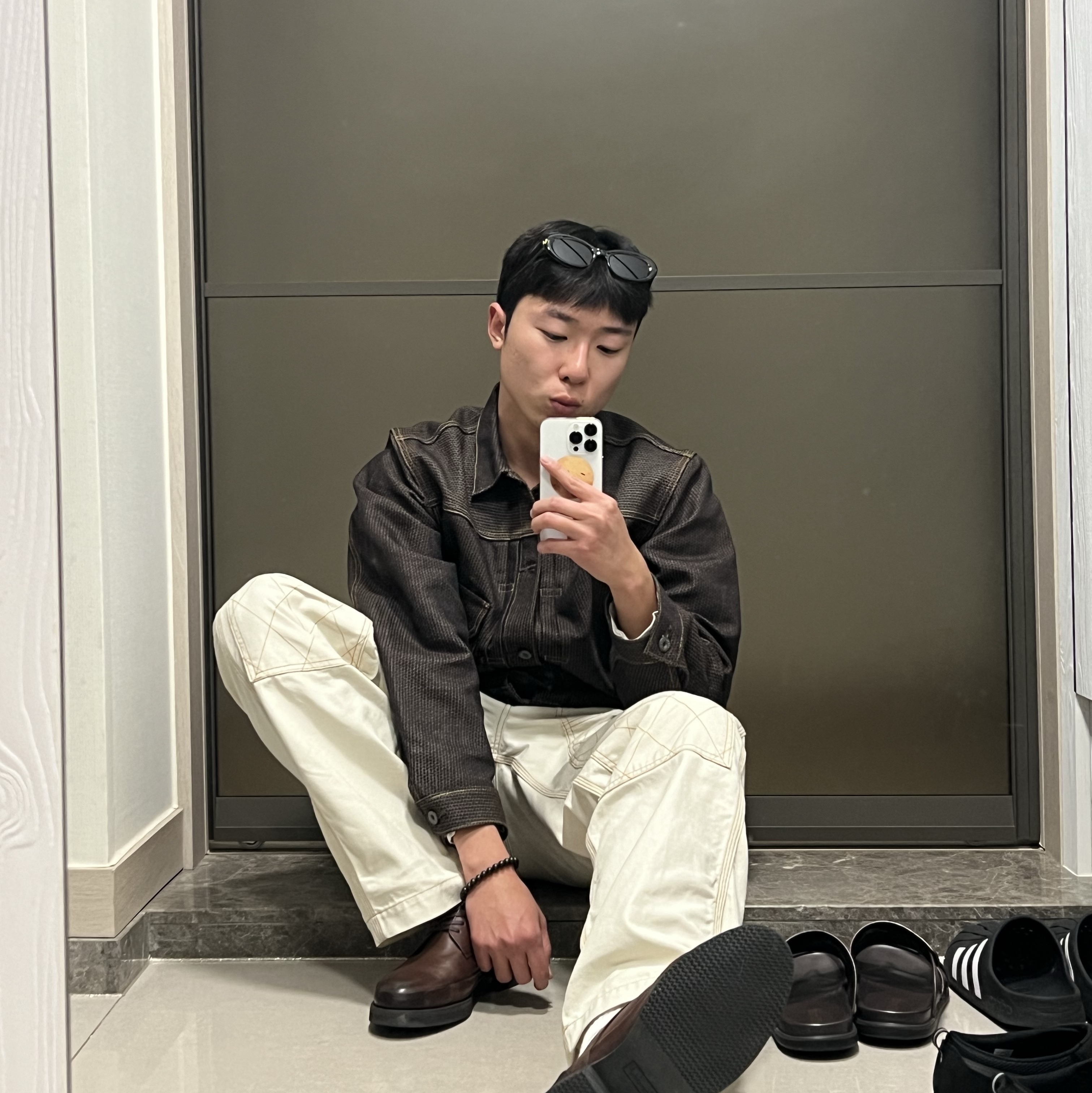 Kapital Century Denim 1st Jacket N5S Brown, Kapital Thin Canvas Lumbar Pants Kinari 착용 스타일 - 1