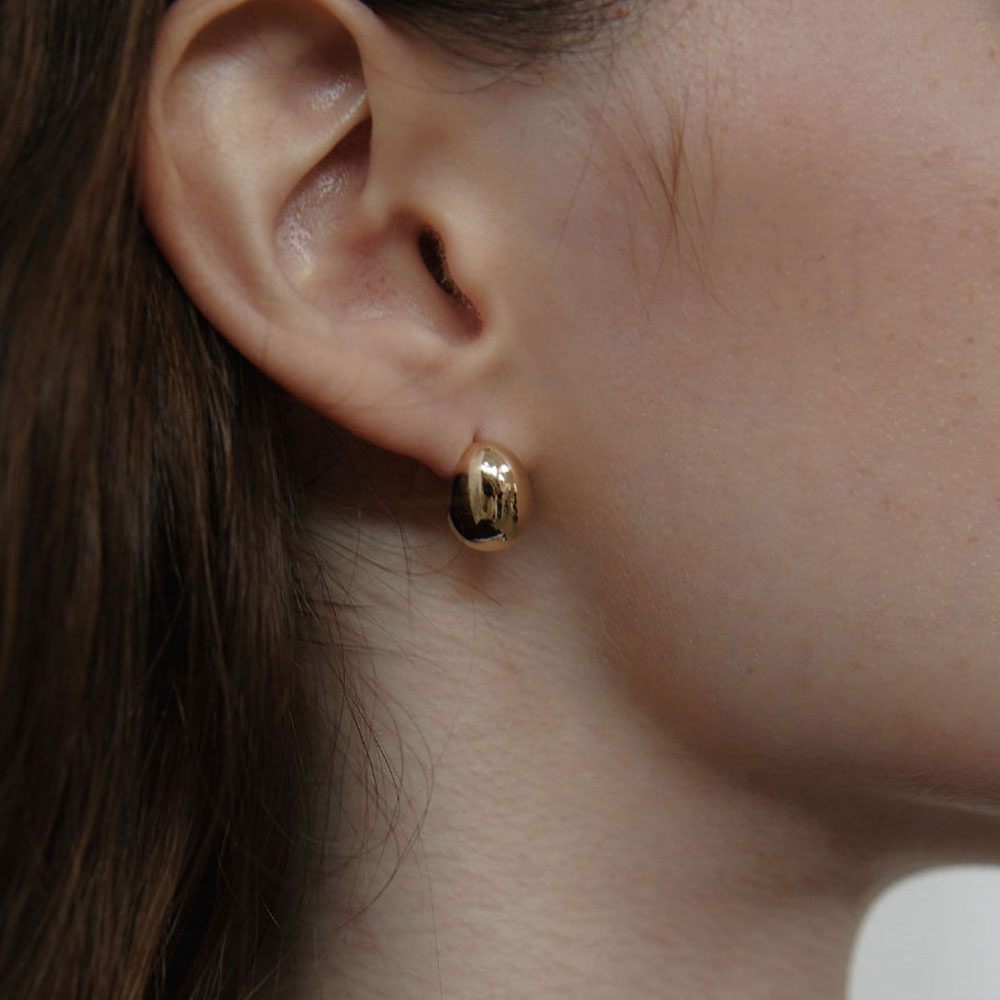 러브미몬스터 미니멀 에그 이어링 골드(lovememonster Minimal Egg Earrings Gold) - 2