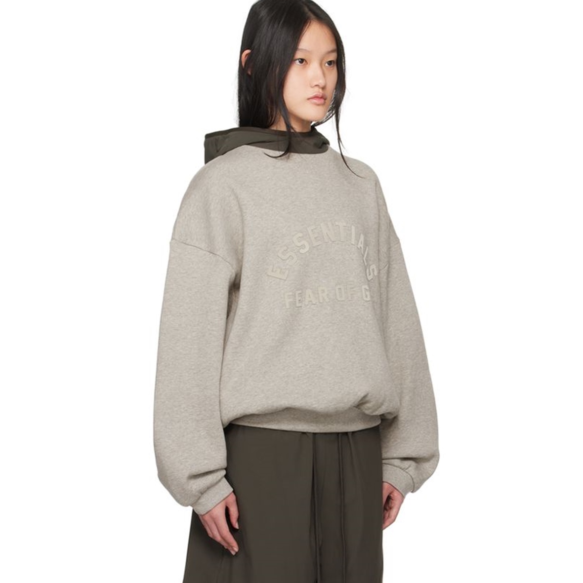 Essentials Fleece State Hoodie Shell - 24FW, Essentials Fleece State Hoodie Black - 24FW 착용 스타일 - 8