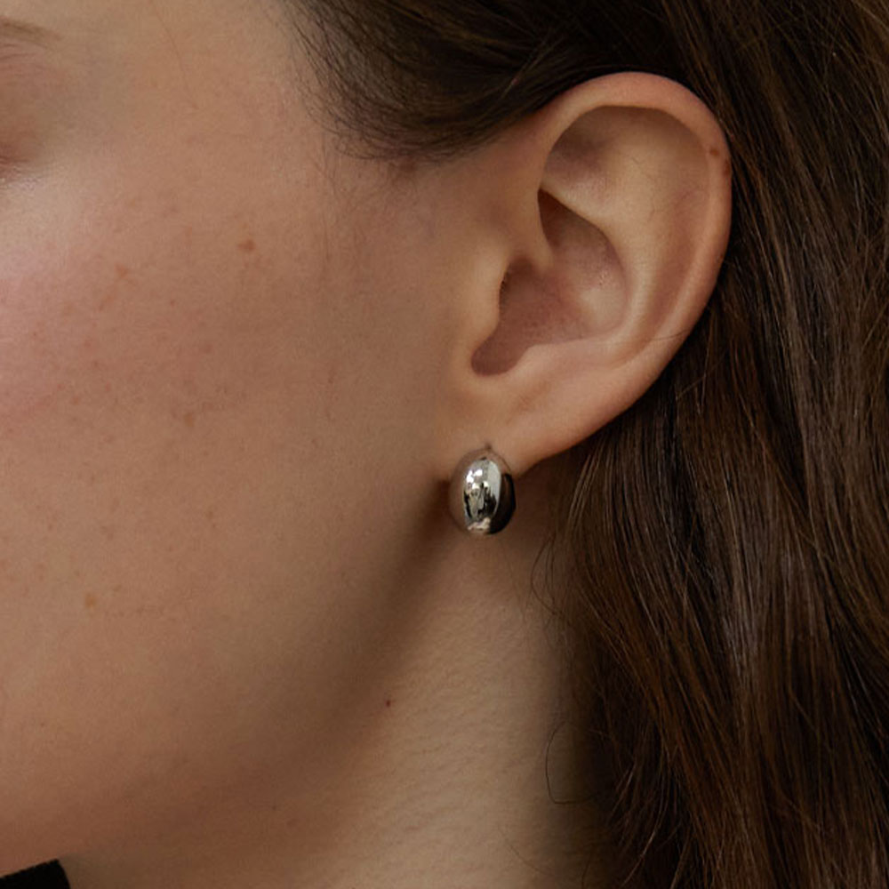 러브미몬스터 미니멀 에그 이어링 실버(lovememonster Minimal Egg Earrings Silver) - 3
