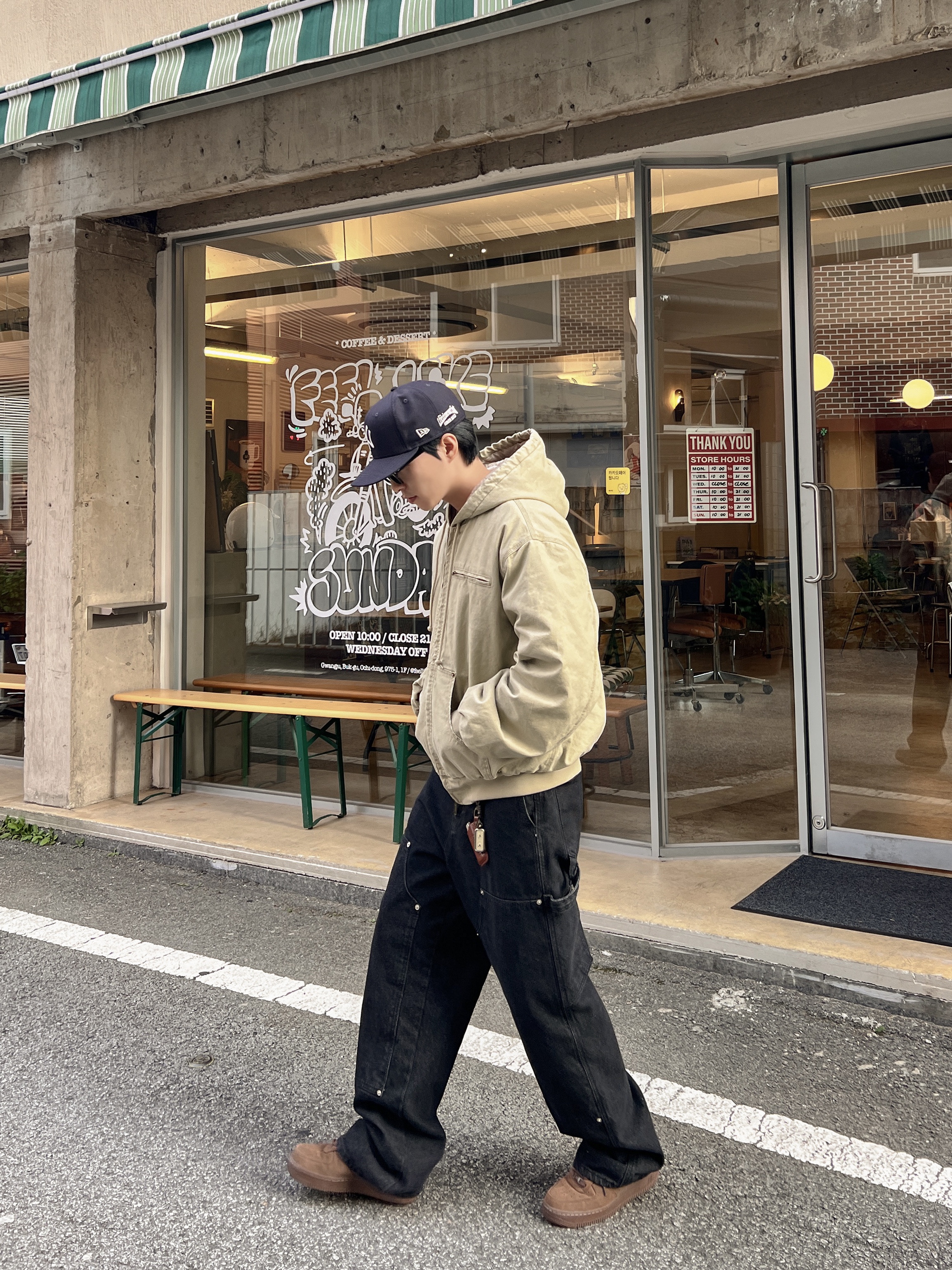 Thisisneverthat x New Era x MLB New York Yankees 59Fifty Classic Navy, (W) Nike Air Force 1 '07 Cacao Wow 착용 스타일 - 3