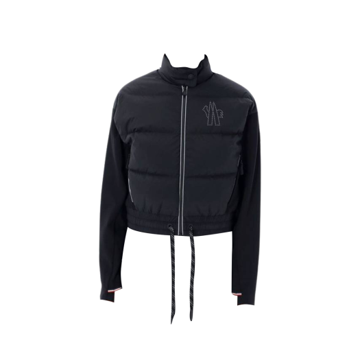 (W) Moncler Grenoble Padded Zip-Up Cardigan Black - 24FW