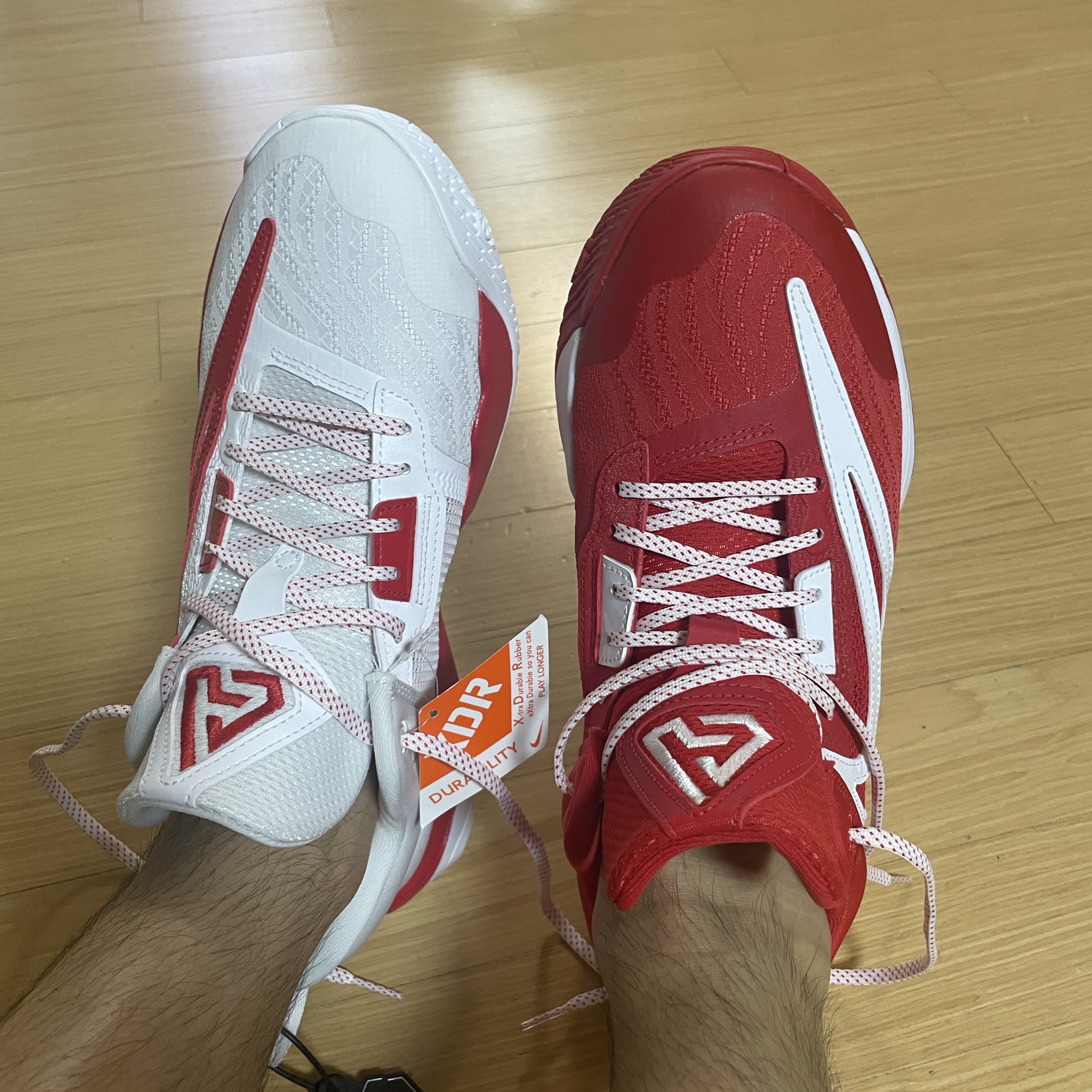 Nike Giannis Immortality 3 ASW EP University Red White 착용 스타일 - 3