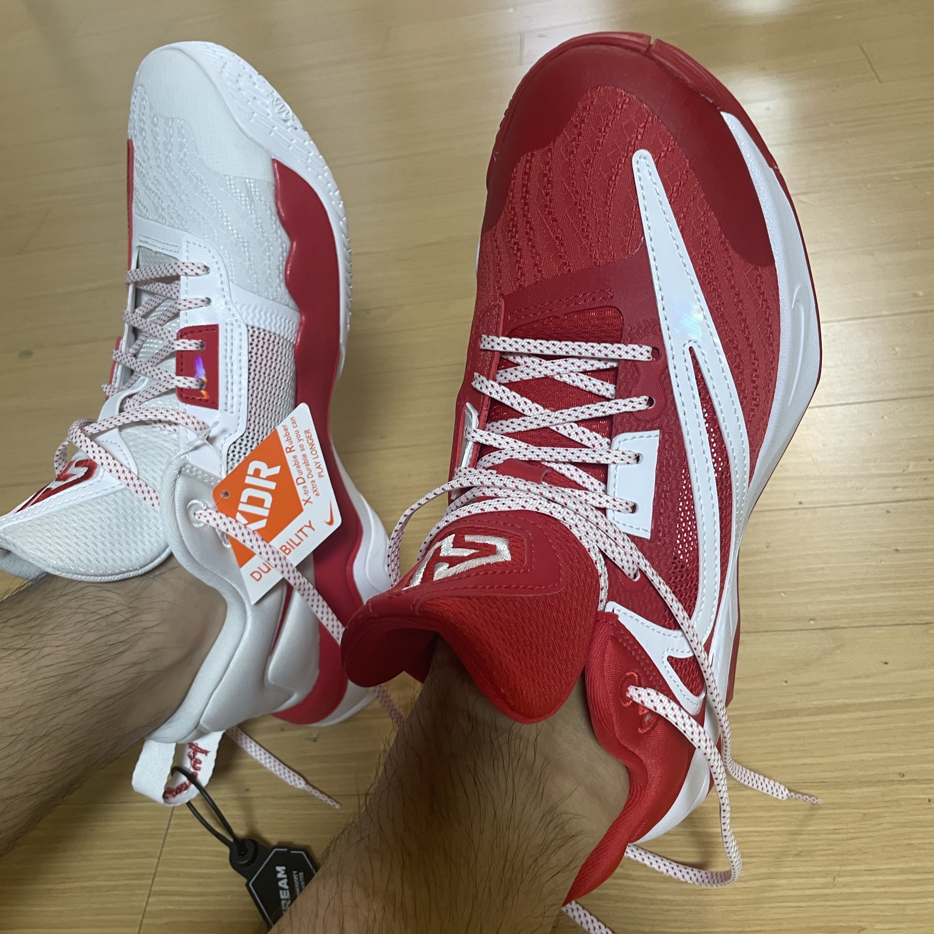 Nike Giannis Immortality 3 ASW EP University Red White 착용 스타일 - 1