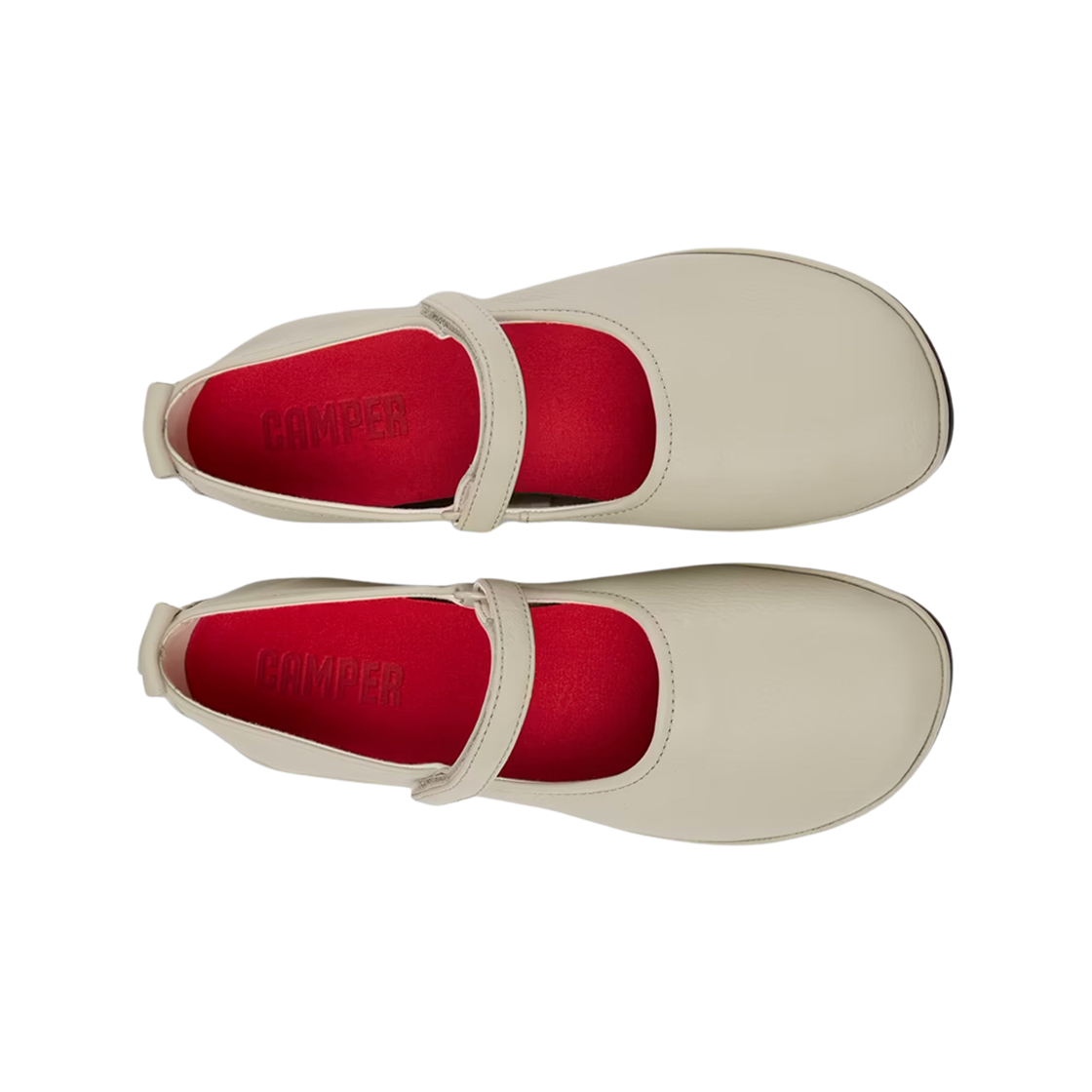 (W) 캠퍼 라이트 레더 발레리나 그레이((W) Camper Right Leather Ballerinas Gray) - 2