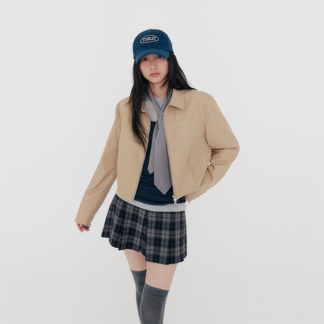 지지지 코튼 크롭 자켓 라이트 베이지(zeezeezee Cotton Croppted Jacket Light Beige) - 3