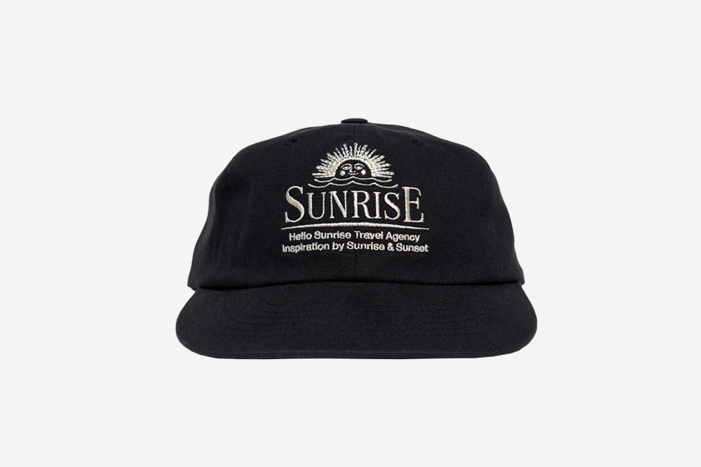 HELLO■Sunset Typo Logo 6 Panel Cap ■送料込 HELLO SUNRISE キャップ 帽子 「HELLO SUNRISE」 トラベル
