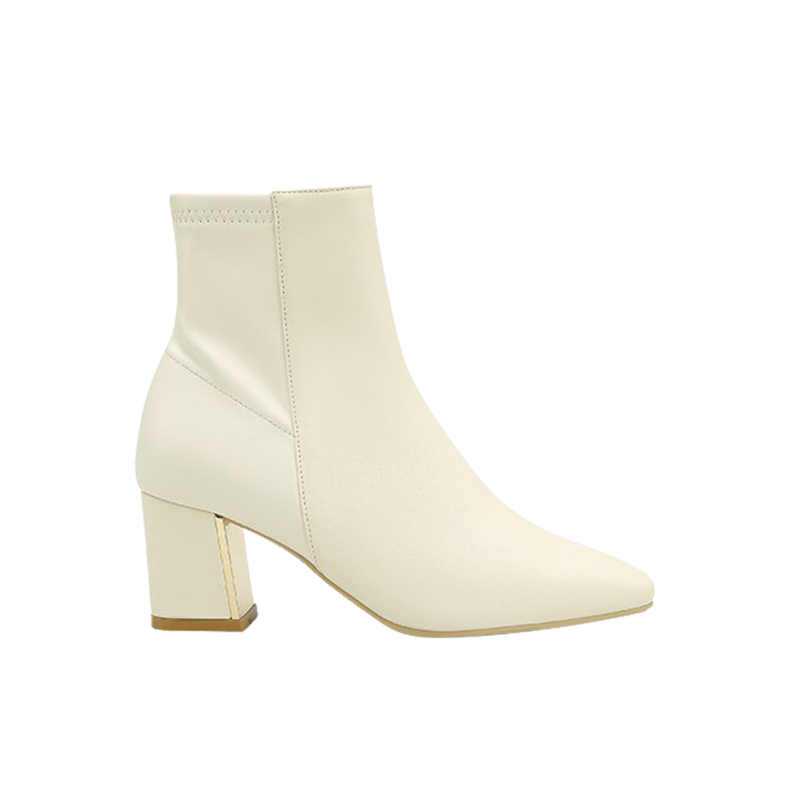 (W) 미소페 카우 레더 앵클 부츠 6.5cm 아이보리((W) Misope Cow Leather Ankle Boot 6.5cm Ivory) - 1