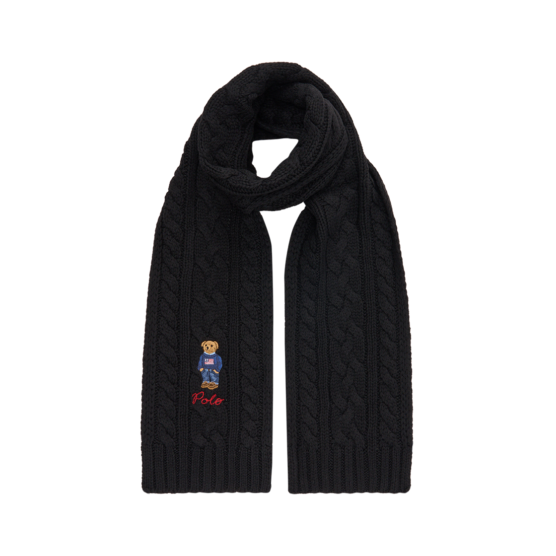 [20% 적립] 폴로 랄프 로렌 폴로 베어 케이블 니트 스카프 블랙 - 24FW([20% 적립] Polo Ralph Lauren Polo Bear Cable Knit Scarf Black - 24FW) - 3