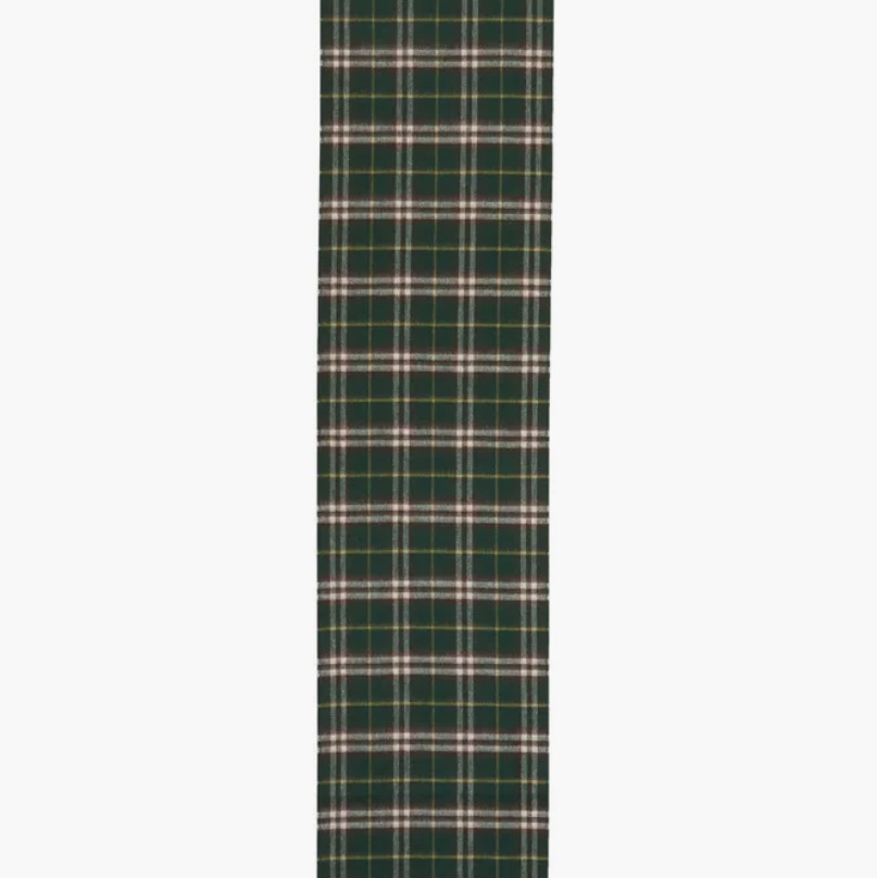 Burberry Check Reversible Cashmere Muffler Green 착용 스타일 - 1