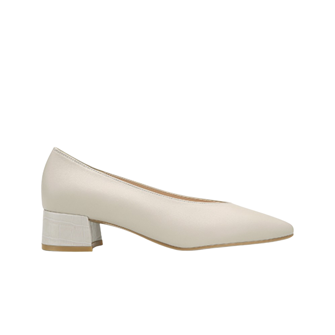 (W) 미소페 램스킨 펌프스 4cm 크림((W) Misope Lambskin Pumps 4cm Cream)