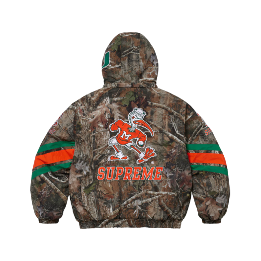 Supreme Mitchell & Ness NCAA Hooded Stadium Jacket TrueTimber Kanati Camo - 24FW