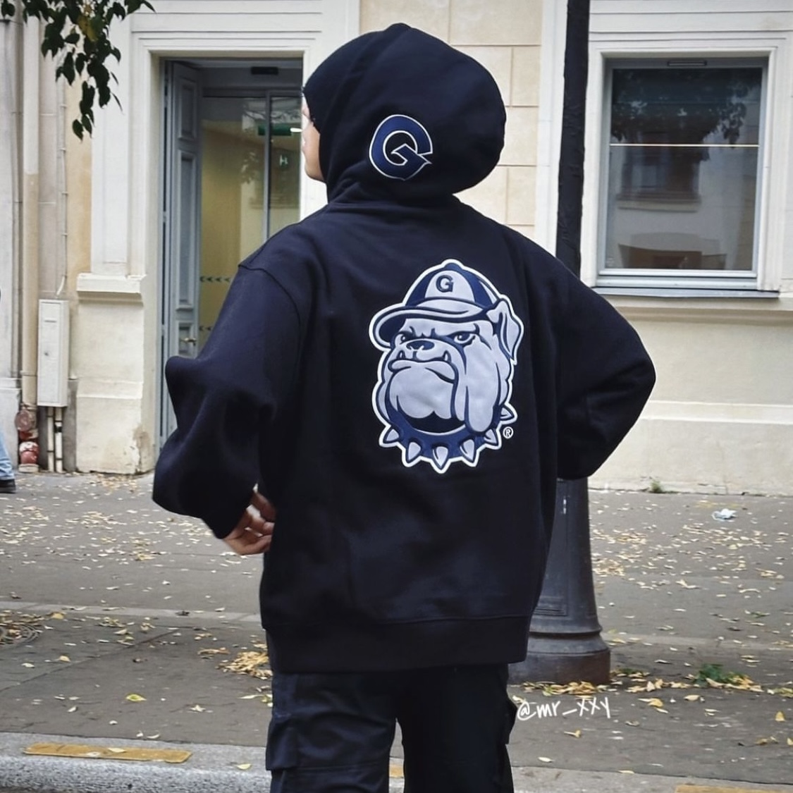 Supreme Mitchell & Ness NCAA Hooded Sweatshirt Black - 24FW 착용 스타일