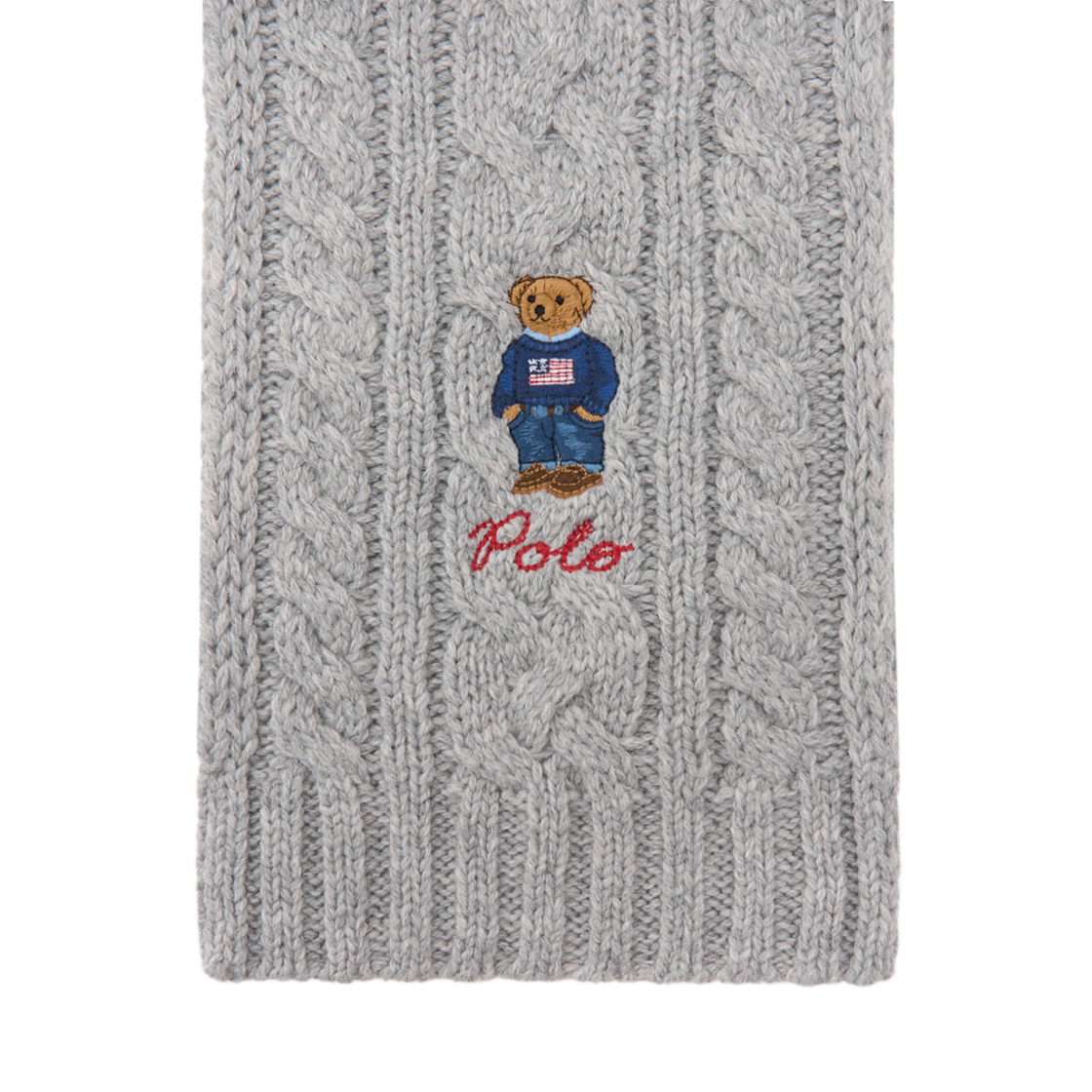 [15% 적립] 폴로 랄프 로렌 폴로 베어 케이블 니트 스카프 앤도버 헤더 - 24FW([15% 적립] Polo Ralph Lauren Polo Bear Cable Knit Scarf Andover Heather - 24FW) - 4