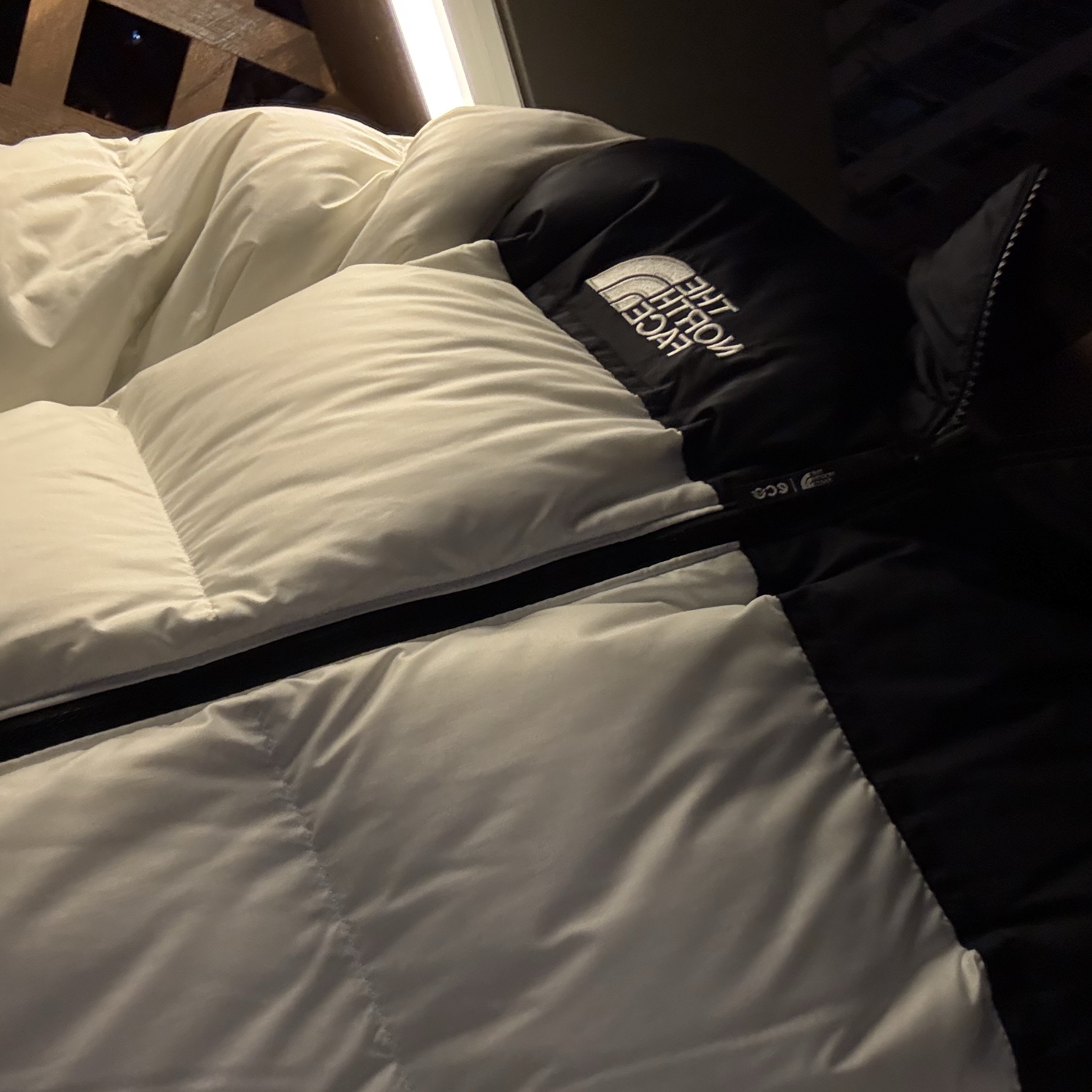 The North Face 1996 Eco Nuptse Jacket White 착용 스타일 - 2
