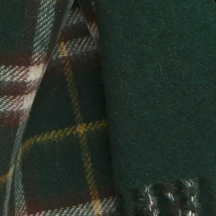 Burberry Check Reversible Cashmere Muffler Green 착용 스타일 - 3