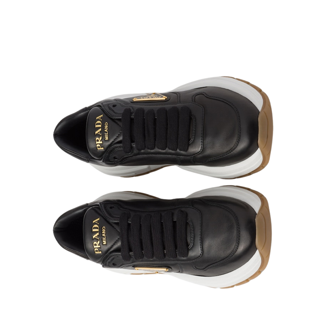 (W) 프라다 프랙스 01 레더 스니커즈 블랙((W) Prada Prax 01 Leather Sneakers Black) - 2