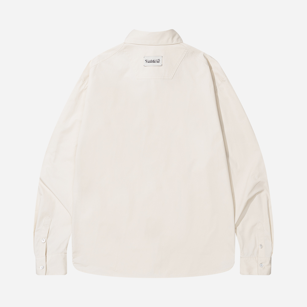 필더스 남성 백 로고 클래식 오버사이즈 코튼 셔츠 버터(Fielders Man Back Logo Classic Oversized Cotton Shirt) - 2