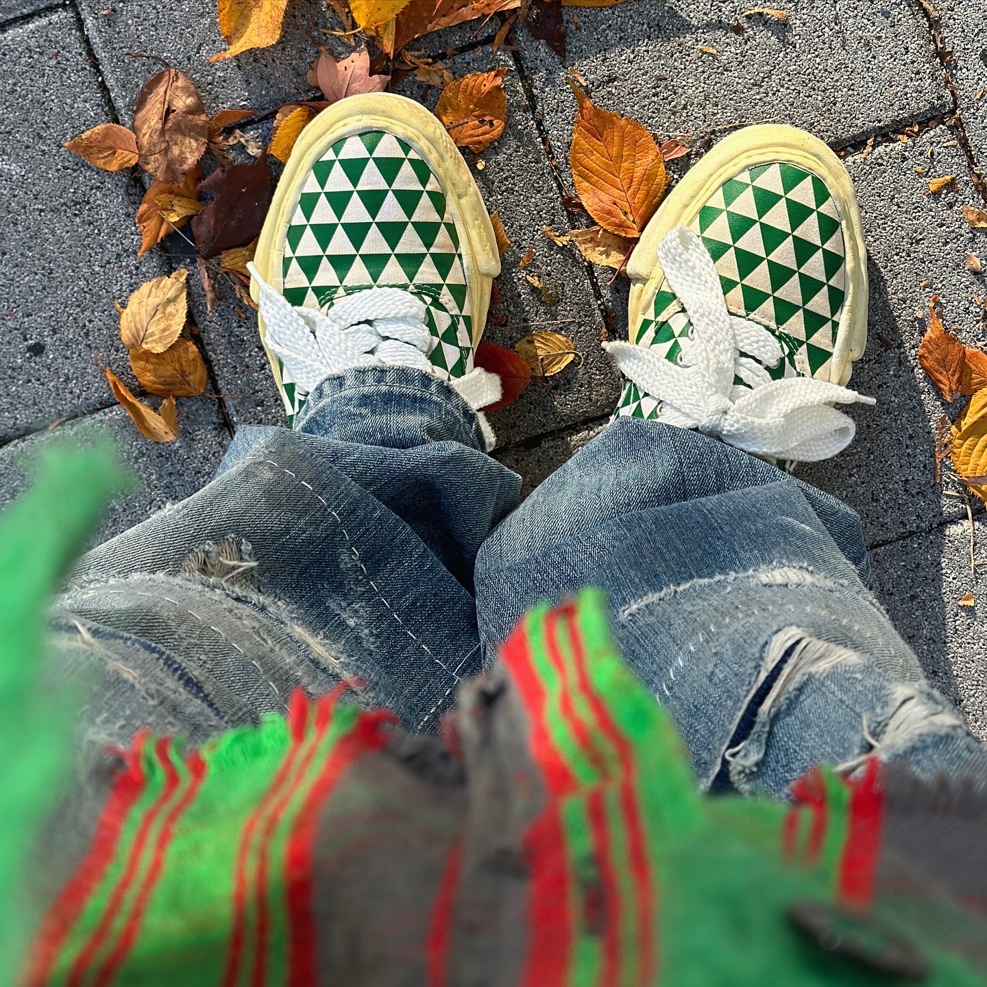 Saint Mxxxxxx Cardigan Mohair Green - 23AW, Saint Mxxxxxx × Denim Tears Check Flannel Shirt Green Red - 23AW 착용 스타일 - 3