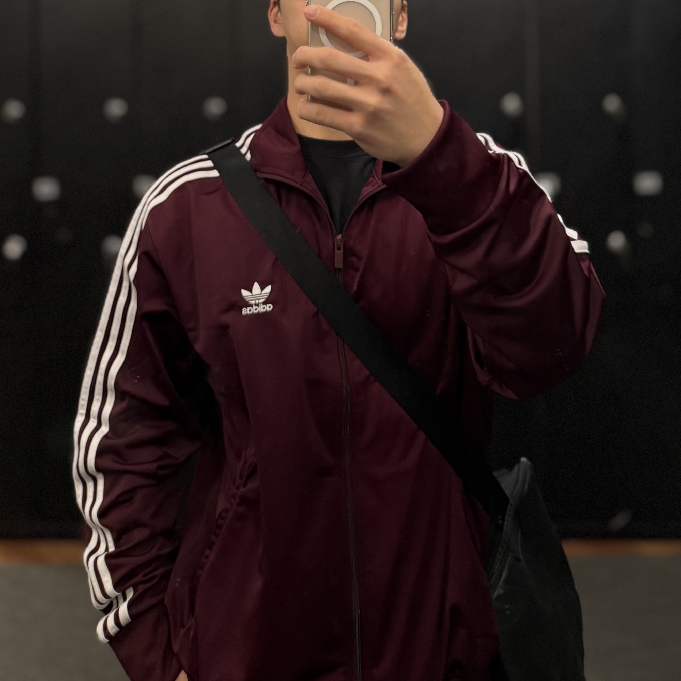 Adidas Adicolor Classic Firebird Track Top Maroon - KR Sizing 착용 스타일