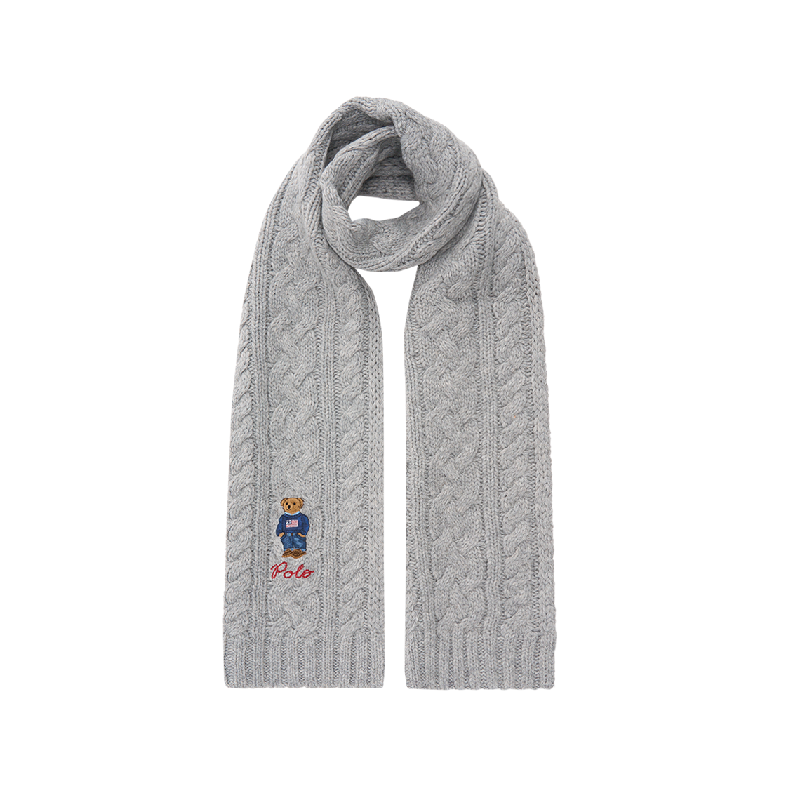 [15% 적립] 폴로 랄프 로렌 폴로 베어 케이블 니트 스카프 앤도버 헤더 - 24FW([15% 적립] Polo Ralph Lauren Polo Bear Cable Knit Scarf Andover Heather - 24FW) - 3