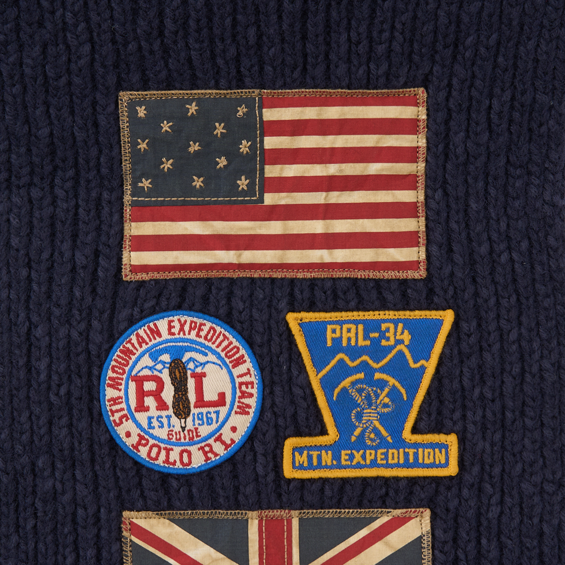 KM4DSC1RLI0NY [30%적립] Polo Ralph Lauren Multi Flag Patch Scarf Navy - 24FW - #5
