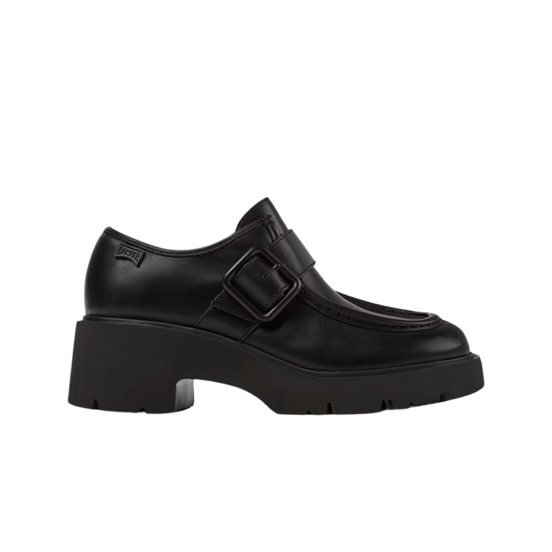 (W) 캠퍼 밀라 레더 로퍼 블랙((W) Camper Milah Leather Loafers Black) - 1