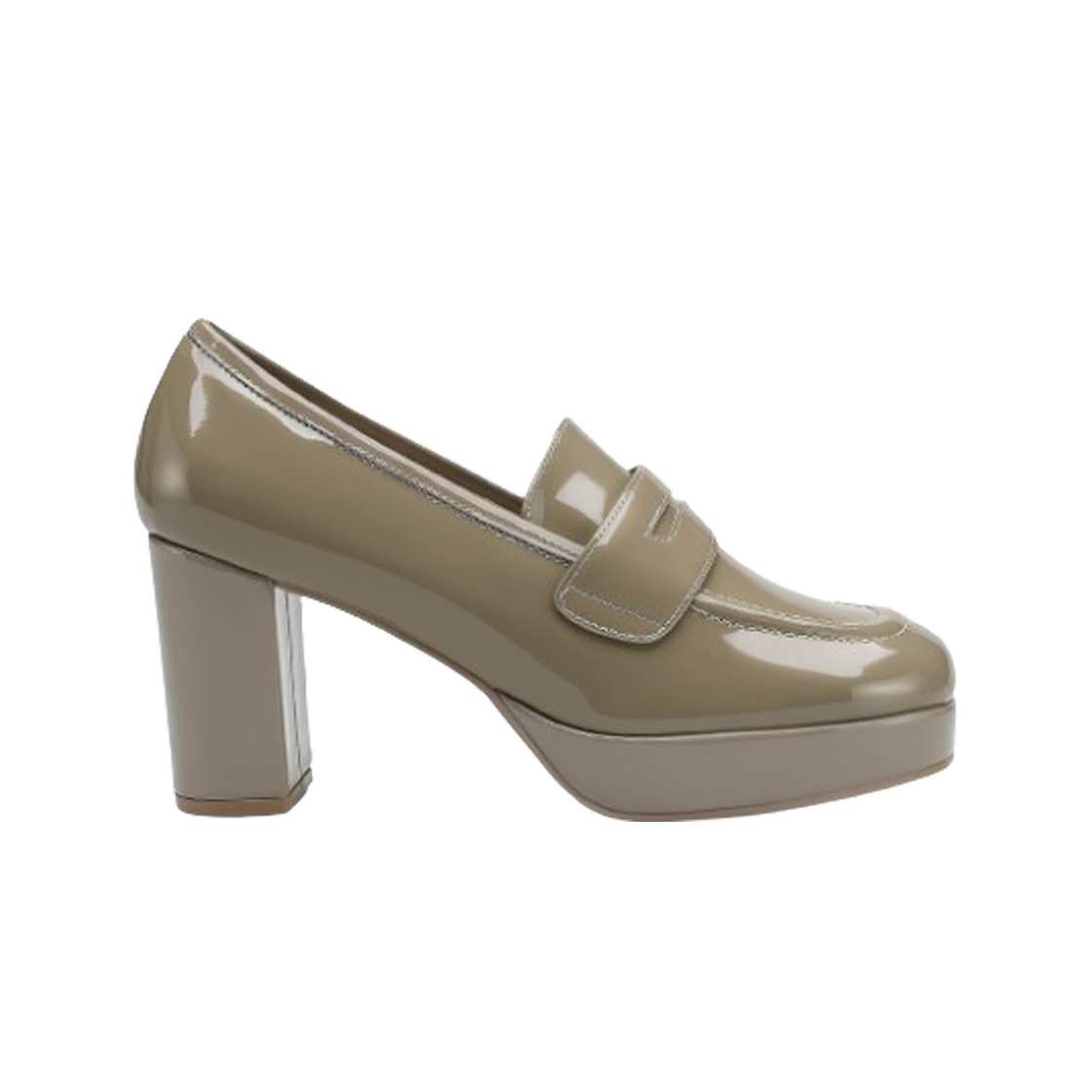 (W) 미소페 카우하이드 펌프스 8cm 다크 베이지((W) Misope Cowhide Pumps 8cm Dark Beige)