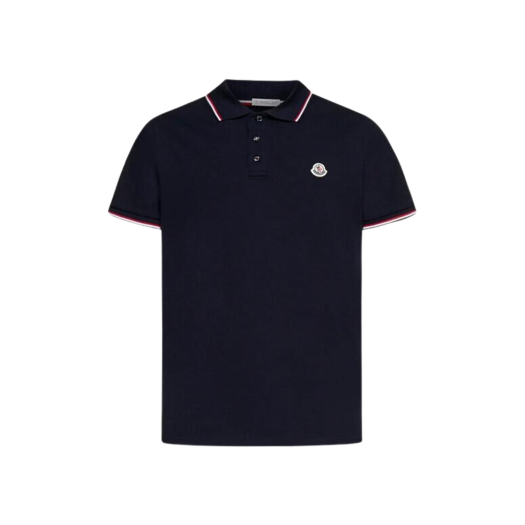 Moncler Logo Patch Polo Shirt Navy - 24FW