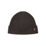 [20% 적립] Polo Ralph Lauren Signature Pony Wool Blend Beanie Dark Brown Heather - 24FW
